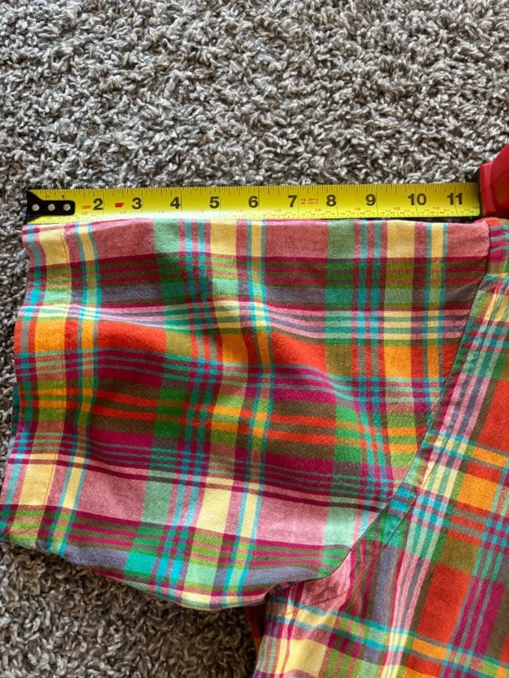 Vtg Polo Ralph Blake XL Madras Plaid Short Sleeve Button Down Shirt Preppy